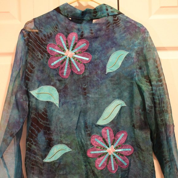 NWOT- Indigo Moon, 2 piece blouse/tank, size medium - Picture 2 of 11